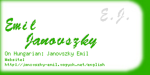 emil janovszky business card